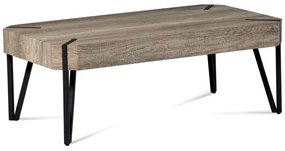 Konferenční stolek 110x60x43, dub "Canyon grey", kov matná černá