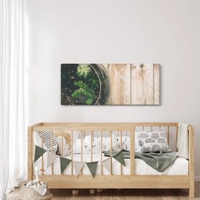 Obraz sukulentov v skle (120x50 cm)