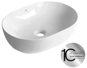 Laveo Lomami, umývadlo na dosku 485x350x135 mm, biela lesklá, LAV-VUL_6248