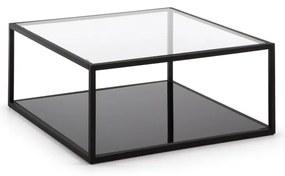 Čierny konferenčný stolík Kave Home Green Hill, 80 x 80 cm