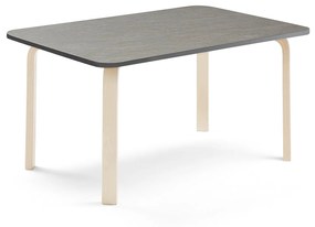 Stôl ELTON, 1200x700x590 mm, linoleum - tmavošedá, breza