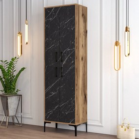 Botník Berlin A - Walnut, Black Marble