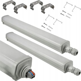 2x Stropné LED svietidlo do garáže 15W 60cm 1800lm hermetické 4000K