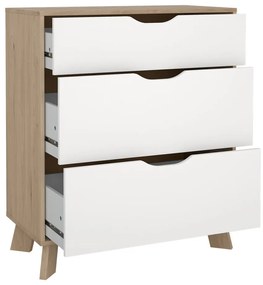 Biela/v prírodnej farbe komoda v dekore duba 79x92x40 cm Ikast – Tvilum