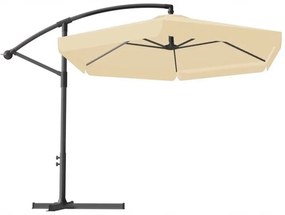 Záhradný slnečník 3,5 m so solárnym LED osvetlením – krémový, UV50+