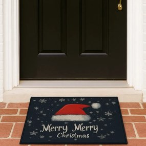 Vianočná rohožka SANTA STEP 60x90 cm, čierna