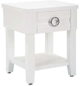 Biely nočný stolík z jedlového dreva Shine – Mauro Ferretti