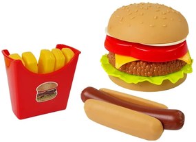 LEAN TOYS Súprava fastfoodu - hamburger, hot-dog, lievance
