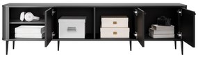 TV stolík Vesper 3D 187 cm - čierny / čierne nohy