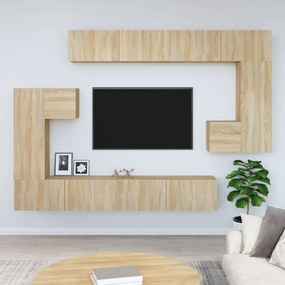 Nástenná TV skrinka dub sonoma spracované drevo