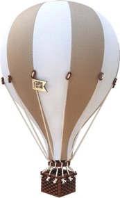 Dekoračný lietajúci balón béžová/biela – dekorácia do detskej izby S-28cm x 16cm
