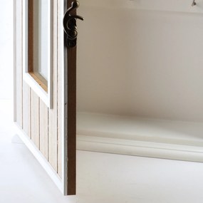 Drevená skrinka na kľúče STACY Window 22x8x29,5 cm biela/hnedá