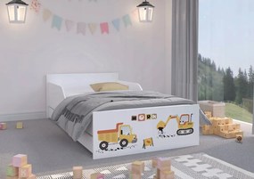 DomTextilu Detská posteľ pre malého milovníka stavebných strojov 160 x 80 cm  Biela 46717