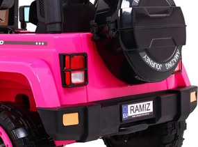 Ramiz Detské terénne auto Full Time 4WD ružové na diaľkové ovládanie + pohon 4x4 + LED audio + úložný priestor