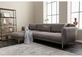Sivá rohová pohovka (ľavý roh/s leňoškou) Simena – Balcab Home