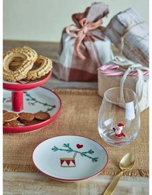Krémové dezertné taniere s vianočným motívom z kameniny v súprave 2 ks ø 16 cm Yule – Bloomingville