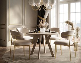 OKRÚHLY ROZKLADACÍ JEDÁLENSKÝ STÔL EWALD KAŠMÍR MATNÝ 100/140 cm