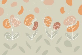 Tapeta jemné kvety na farebnom pozadí