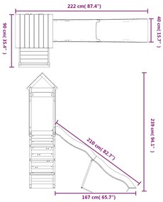 Vonkajšia súprava na hranie masívna borovica