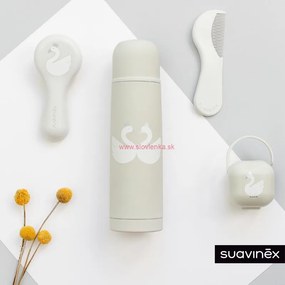 SUAVINEX - termoska na tekutiny labuť - sivá
