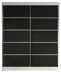 Šatníková skriňa LINO IV šírka 120 cm - biela/čierna