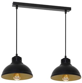Luminex Luster na lanku SVEN 2xE27/15W/230V čierna/zlatá 9143