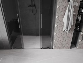 Mexen Velar L Duo, posuvné sprchové dvere do otvoru 140 cm, 8mm šedé sklo, grafit brúsený, 871-140-003-42-66