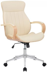 Design-Shop Kancelárska stolička Melilla - drevo natura - Krémová