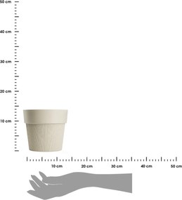 PLASTOVÝ KVETINÁČ SILVA LINE 16X14 CM BÉŽOVÁ