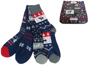 Vianočné ponožky s nórskym vzorom, darčeková sada 4 páry - rôzne veľkosti Veľkosť: 35 - 38