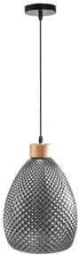 Toolight - Retro sklenená stropná lampa E27 60W APP897-1CP, čierna, OSW-05697