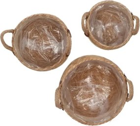 3ks košík kvetináč z morskej trávy Laos - Ø30*23 / Ø26*18 / Ø23*16 cm