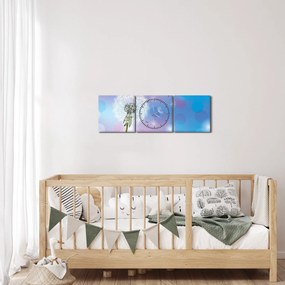 Obraz - Púpava vo vetre (s hodinami) (90x30 cm)