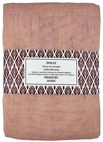 Záclona na stuhách Dolly polyester svetloružová 140x180 (x2) Merkury Home