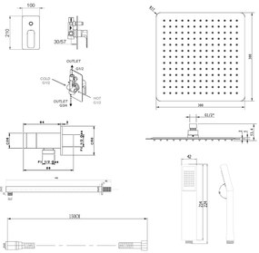 Sapho Sapho, SPY podomietková sprchová súprava s pákovou batériou, 2 výstupy, chróm, PY42-01