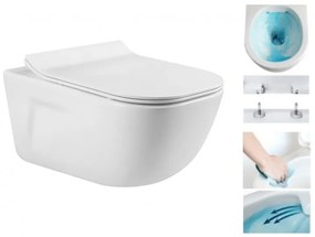 Mexen MARGO, závesné wc s pomaly padajúcim WC sedátkom, 51 x 35 cm, biela, 30420800