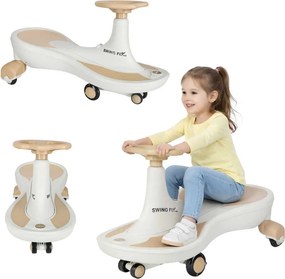 KIK Gravitačná jazda Swing Fix S4, 76 cm, béžová, LED kolesá a hudba