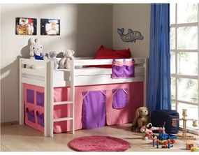 Biela vyvýšená detská posteľ z borovicového dreva 90x200 cm PINO – Vipack