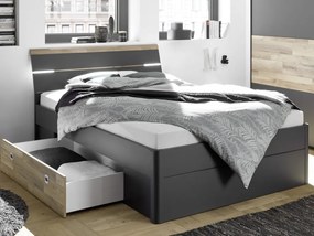 Posteľ Mars 140x200 cm, so zásuvkami a osvetlením
