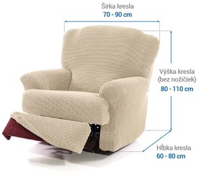 Super strečové poťahy NIAGARA smotanová relaxačné kreslo (š. 70 - 90 cm)