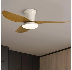 Brilagi-LED Stmievateľný stropný ventilátor LED/30W/230V 3000-6500K biela/hnedá+DO BG1609