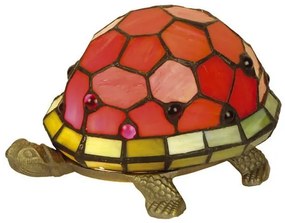 Vitráž detská lampa KORYTNAČKA Red 21*14 cm
