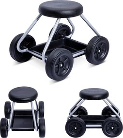 Čierna/sivá záhradná stolička Secura – Maximex