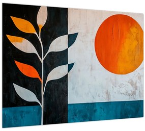 Obraz - Abstrakcia rastliny a slnka (70x50 cm)