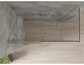 Mexen Omega, sprchovací kút s posuvnými dverami 140 (dvere) x 80 (stena) cm, 8mm číre sklo, chrómový profil, 825-140-080-01-00