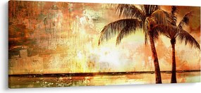 Obraz - Palmy na pláži (120x50 cm)
