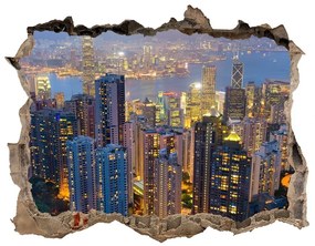 Fototapeta díra na zeď Hong kong v noci nd-k-106686696