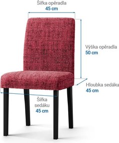 Bielastické poťahy VITTORIA bordó stoličky s operadlom 2 ks (45 x 45 x 50 cm)