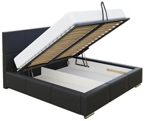 Čalúnená posteľ Alita, Rozmer postele: 140x200, Dostupné poťahy: ekokoža Soft 017 (biela)
