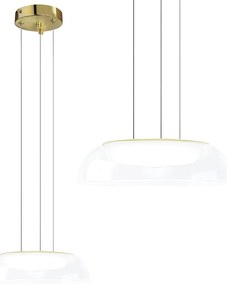 Toolight Toolight, LED závesné svietidlo 28x28cm, 12W, 4000K, APP1691-1PC, zlatá lesklá, OSW-04334